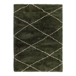 Interieur05 Berber vloerkleed hoogpolig Groen/Cream – scandinavisch –
