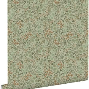 ESTAhome behang bloemetjes vergrijsd groen – 53 cm x 10.05 m – 139699