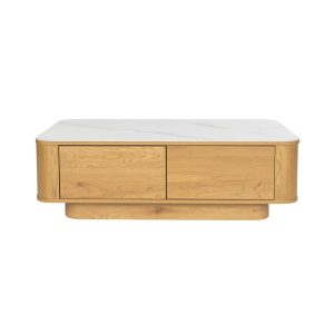 Housecraft Living Almira Salontafel 120×60 cm Hout/ Marmerlook Naturel