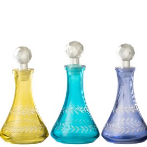 J-Line decoratie Flessen Tarifa – glas – mix – medium – 3 stuks J-Line decoratie Flessen Tarifa – glas – mix – medium – 3 stuks