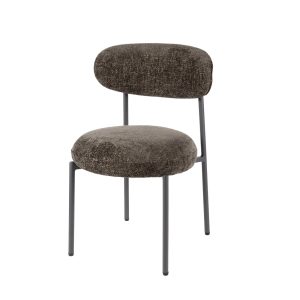 Giga Meubel Eetkamerstoel Round Tissee – Bruin Stof – Set van 2 Giga Meubel Eetkamerstoel Round Tissee – Bruin Stof – Set van 2