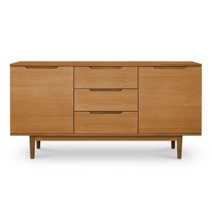 Furnhouse 3-deurs dressoir Kerteminde – Natuurlijk eikenhout – MDF, ei