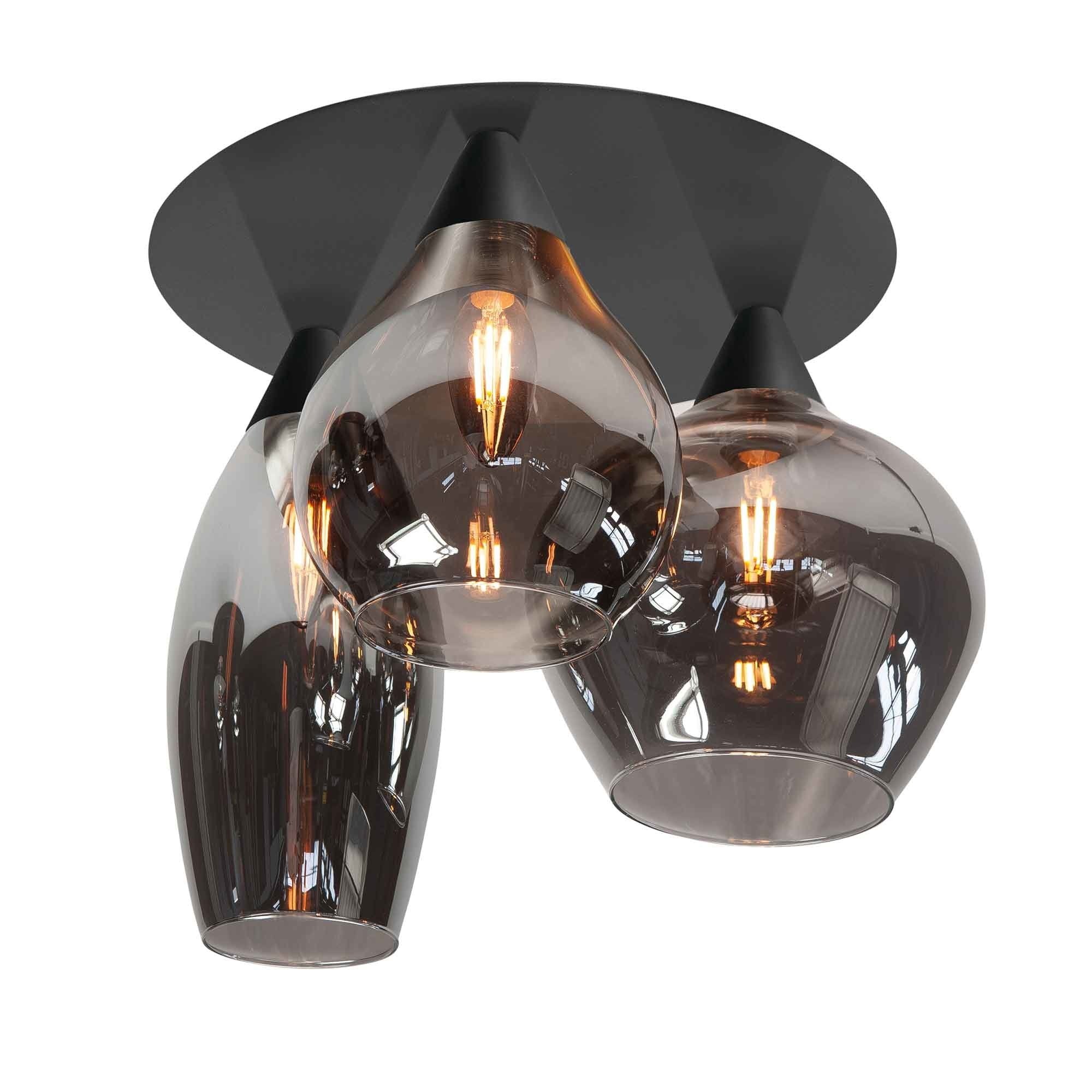 Highlight plafondlamp Cambio - 3 lichts - 32 x 37 cm - zwart