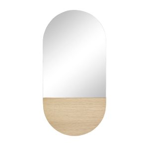 Hübsch wandspiegel Crescent – mdf/spiegelglas/eikenfineer – 50xh100cm