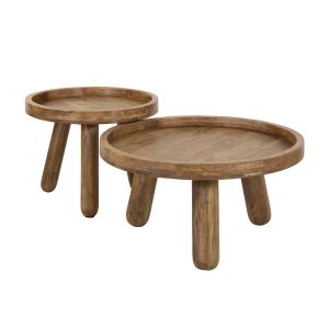 Giga Meubel Salontafel Tripod – Naturel Hout – Set van 2 – 80x80x40cm Giga Meubel Salontafel Tripod – Naturel Hout – Set van 2 – 80x80x40cm