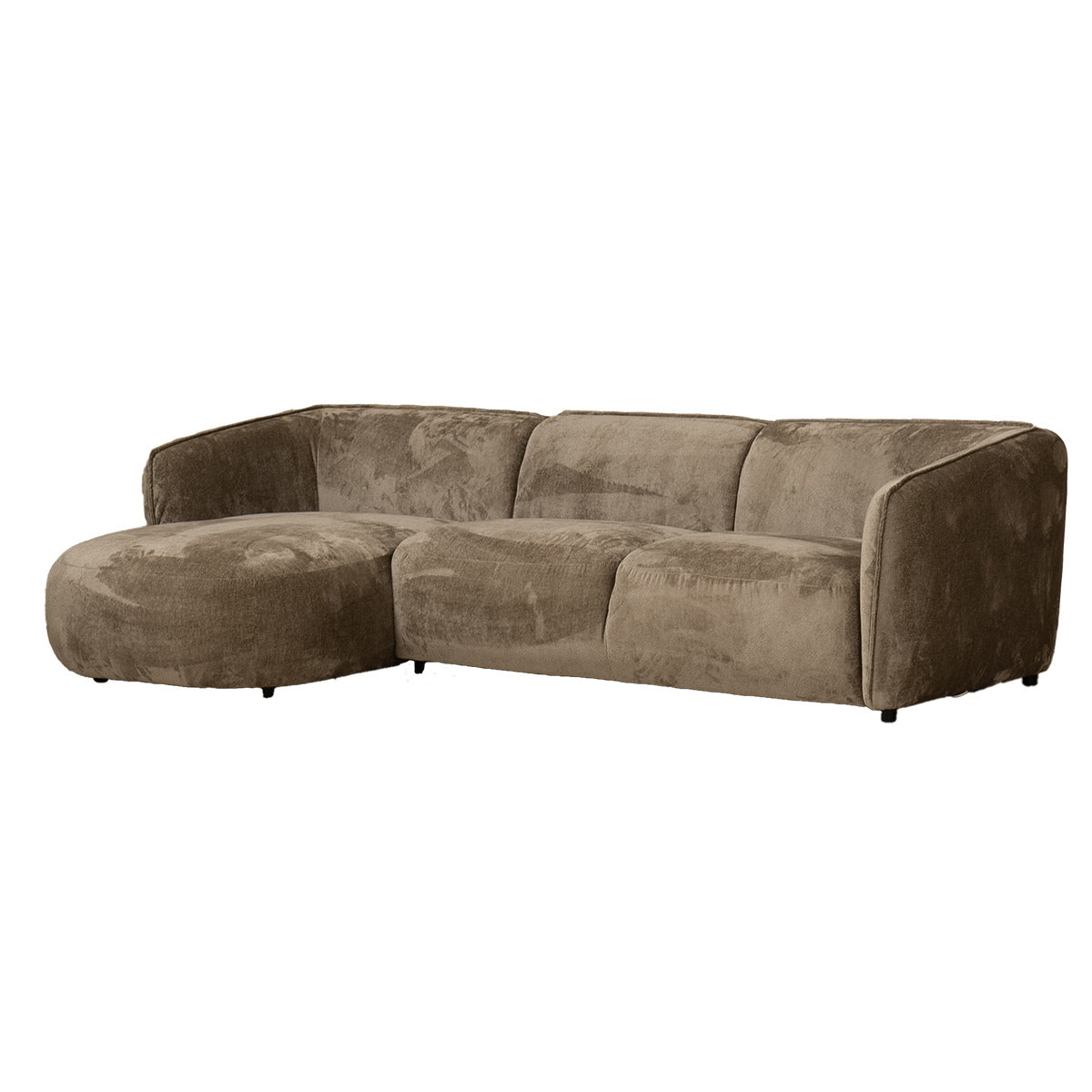Giga Meubel Chaise Longue Links Lille - Taupe - Stof/Textiel - 275x150