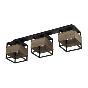 EGLO plafondlamp Evesham – e27 – 87,5 cm – zwart/bruin – hout EGLO plafondlamp Evesham – e27 – 87,5 cm – zwart/bruin – hout