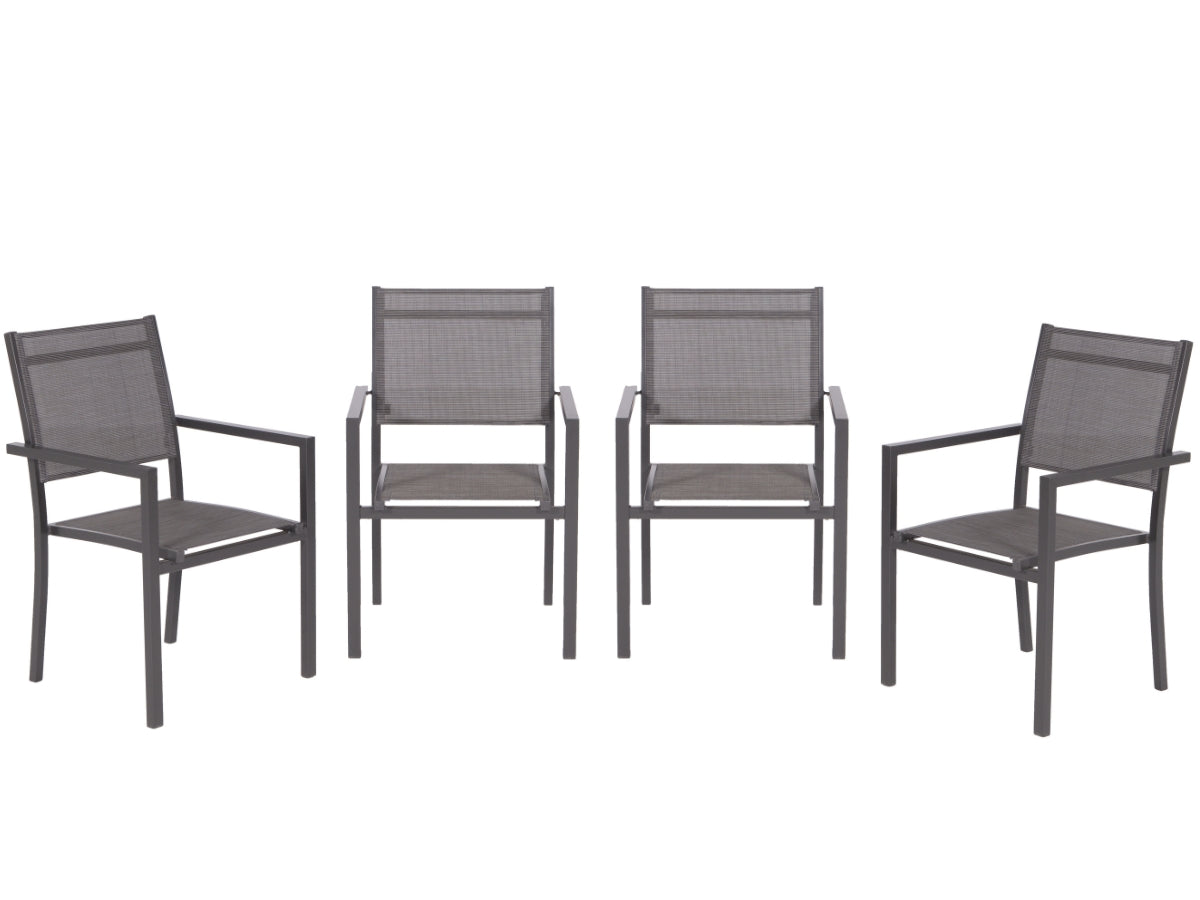Garden Impressions Moon tuinstoelen set van 4 – carbon black / antraci