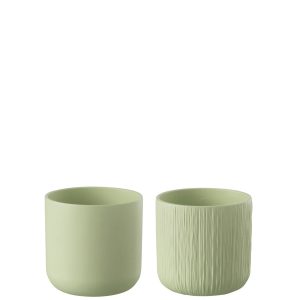 J-Line bloempot Gen – keramiek – pistache – extra small – 2 stuks – Ø