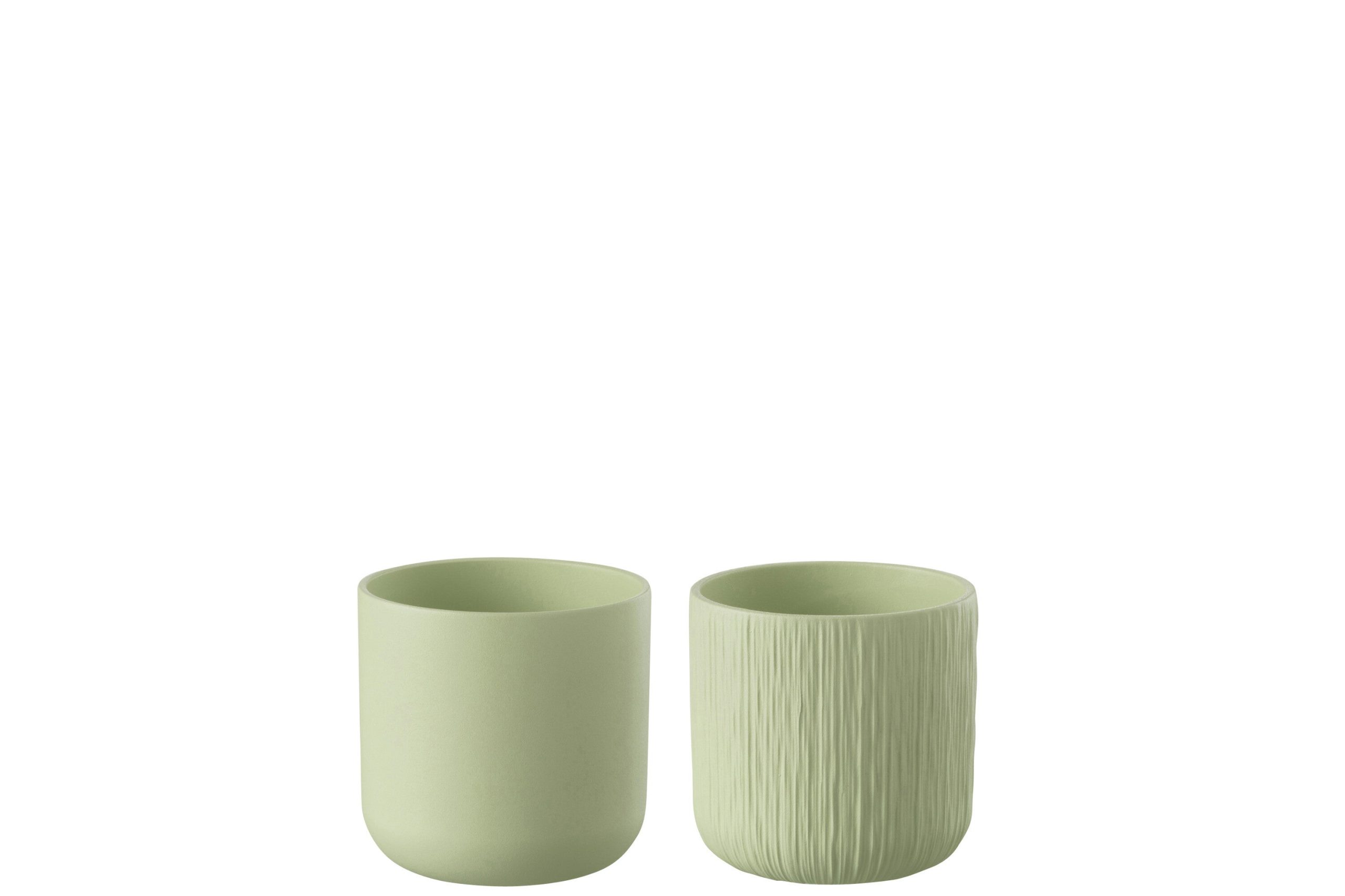 J-Line bloempot Gen - keramiek - pistache - extra small - 2 stuks - Ø
