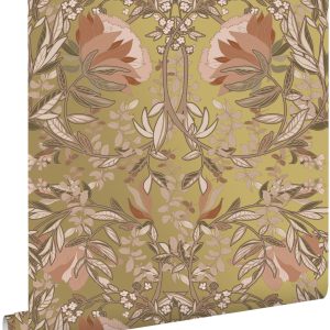 ESTAhome behang vintage bloemen in art nouveau stijl goud 53 cm x 10.0 ESTAhome behang vintage bloemen in art nouveau stijl goud 53 cm x 10.0