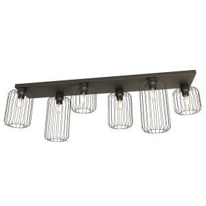 Emibig plafondlamp Barn – 6 lichts – 115 x 35 cm – zwart Emibig plafondlamp Barn – 6 lichts – 115 x 35 cm – zwart