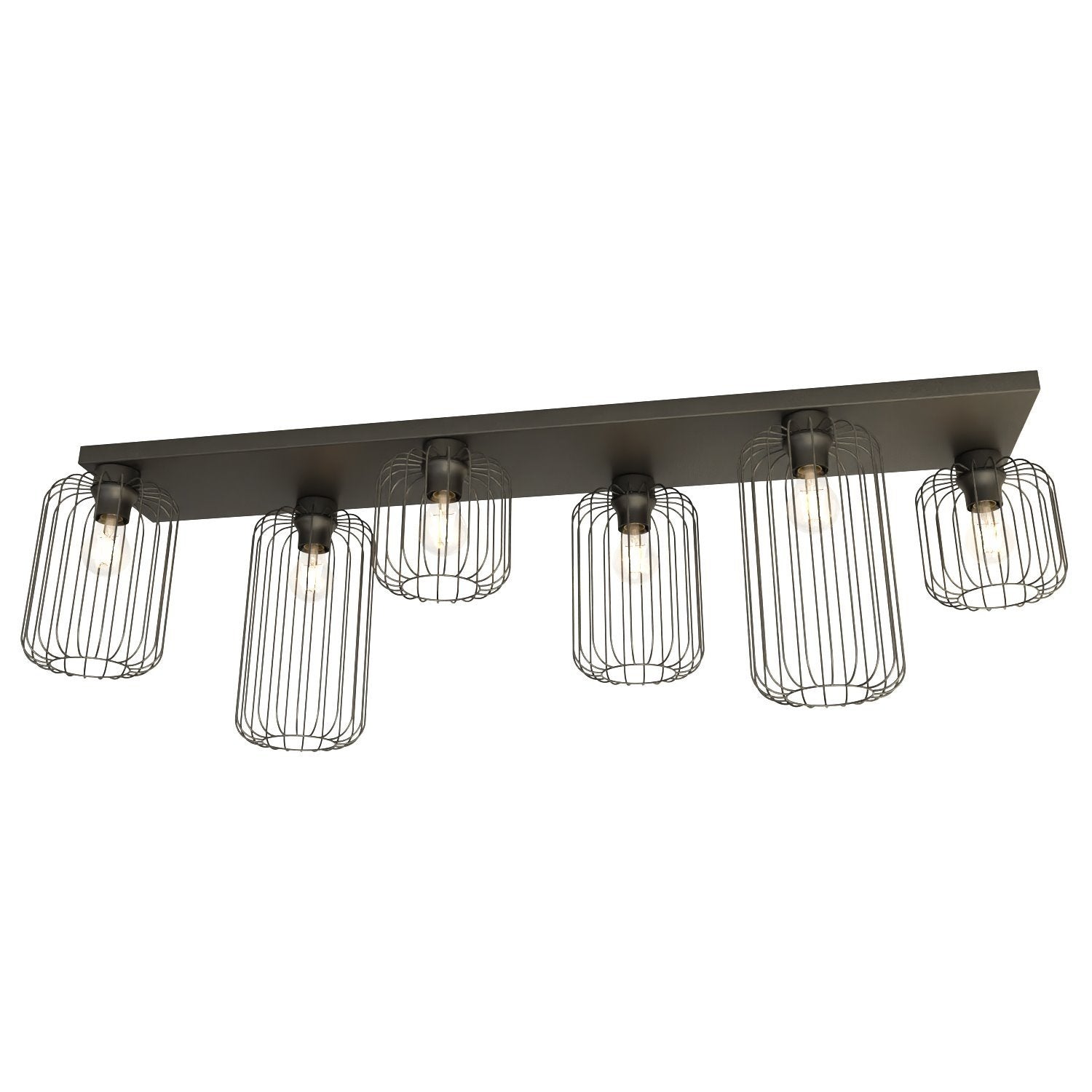 Emibig plafondlamp Barn - 6 lichts - 115 x 35 cm - zwart