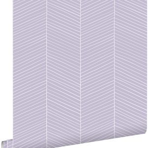 ESTAhome behang visgraat-motief lila paars – 53 cm x 10.05 m – 139451 ESTAhome behang visgraat-motief lila paars – 53 cm x 10.05 m – 139451