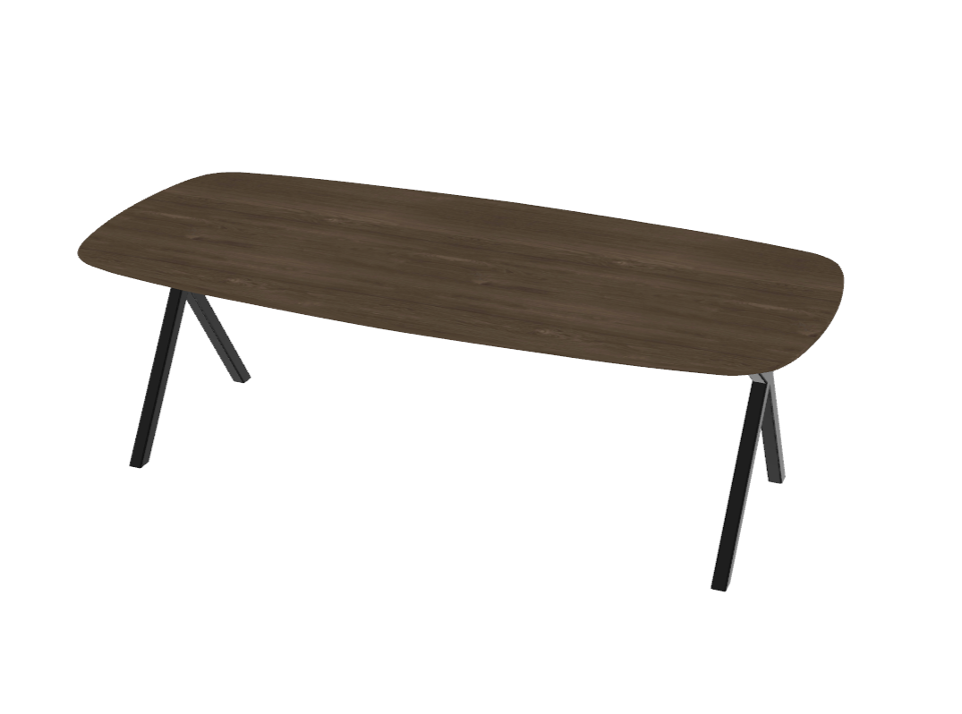 Firma Hout & Staal eettafel Deens Ovaal XY recht - deer brown - 240*10
