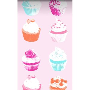 ESTAhome XXL behang cupcakes roze, blauw, wit en oranje – 50 x 900 cm ESTAhome XXL behang cupcakes roze, blauw, wit en oranje – 50 x 900 cm
