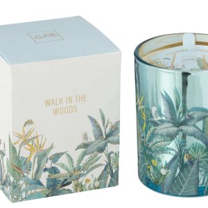 J-Line geurkaars Walk In The Woods – Woody Blush – glas – blauw – larg
