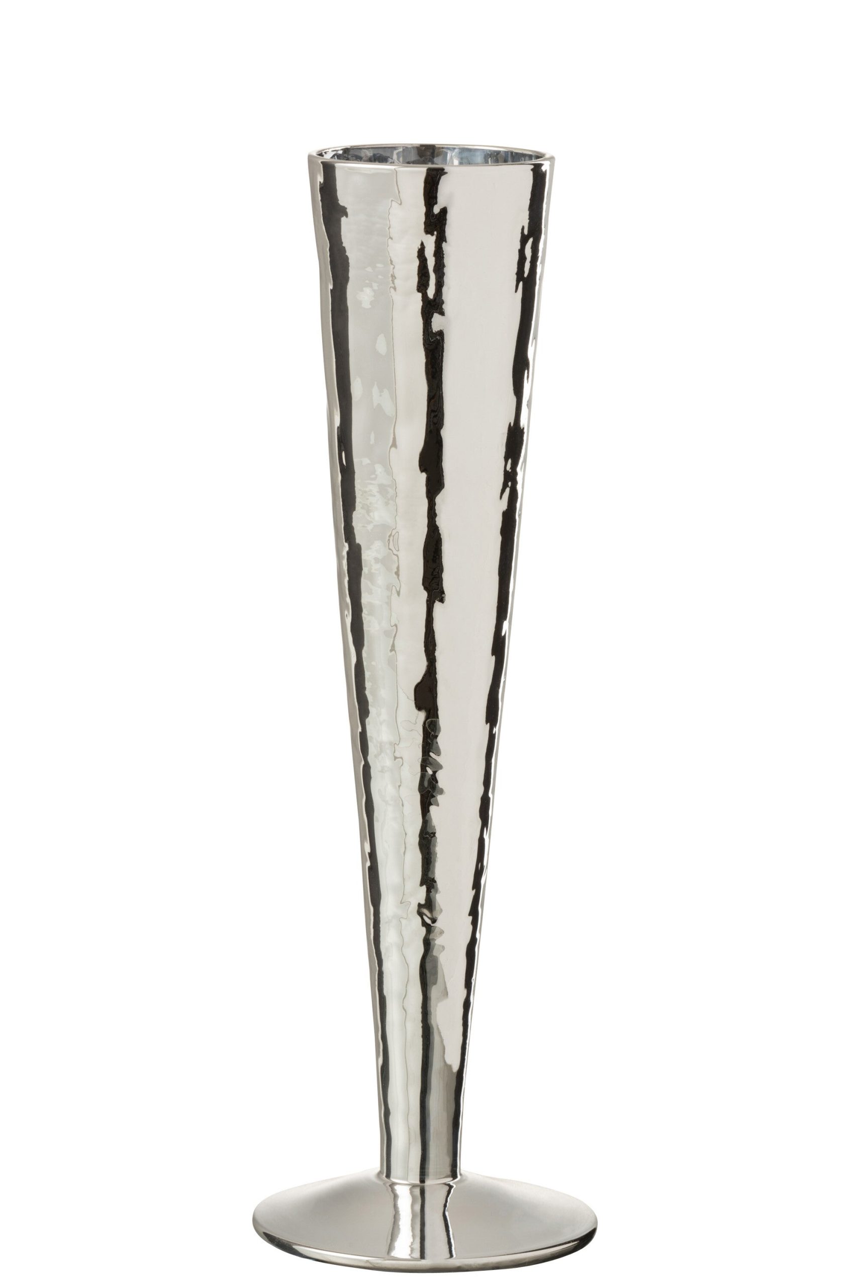 J-Line glas champagne Oneffen - glas - zilver - 4 stuks