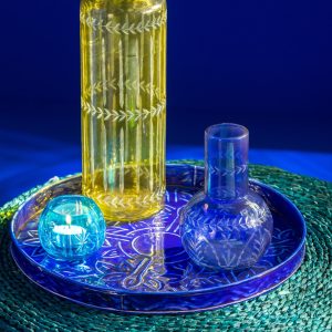 J-Line vaas Kalebas Tarifa – glas – mix – 3 stuks – Ø 11 cm