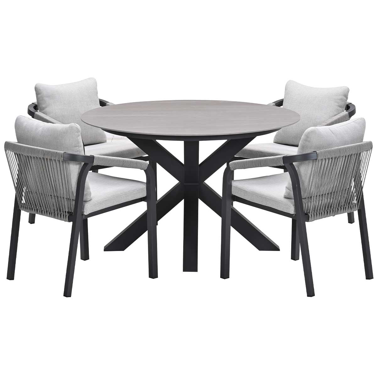Garden Impressions tuinset Tarera - Duuk - taupe - Ø120 cm - 5-delig