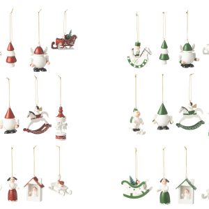 J-Line kersthanger – hout – groen/rood – 2 dozen van 12 stuks J-Line kersthanger – hout – groen/rood – 2 dozen van 12 stuks