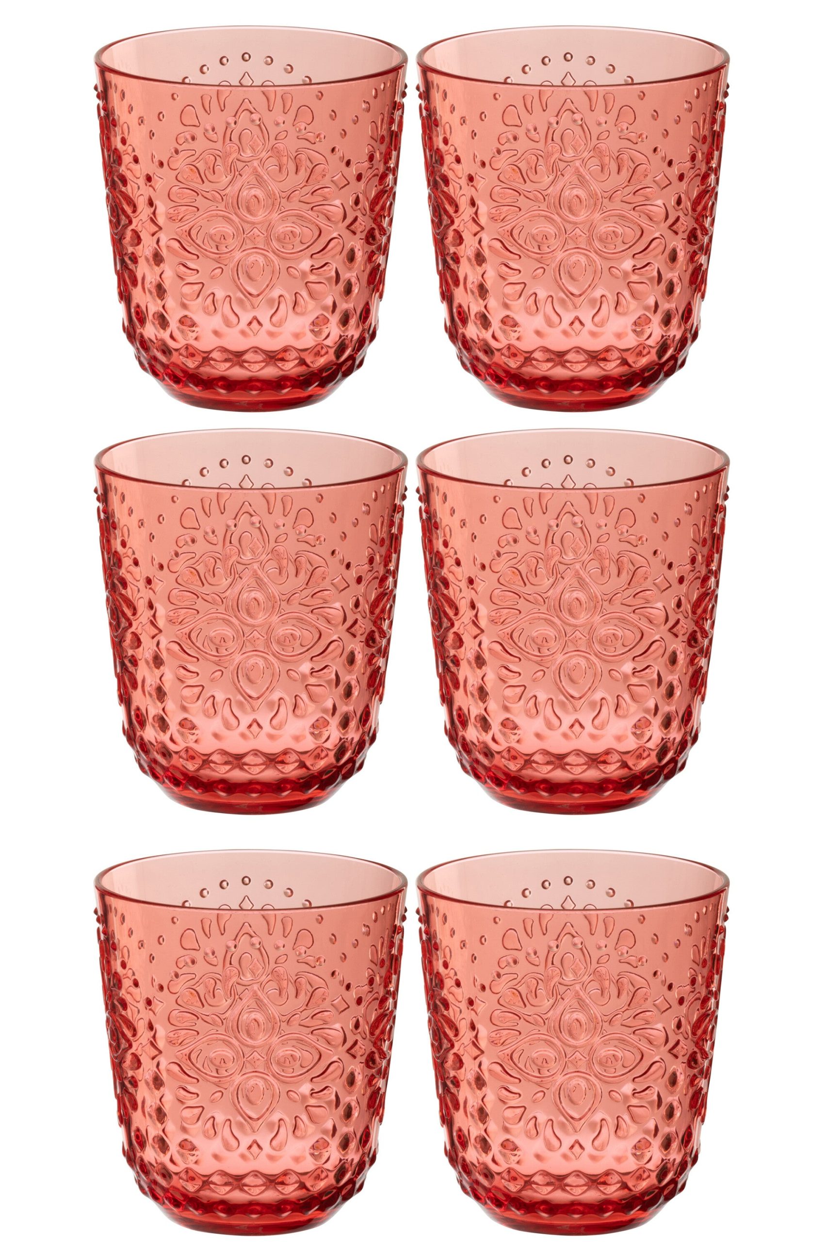 J-Line glas - kunststof - rood - doos van 6