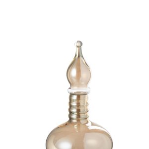 J-Line vaas + stop flesje Joey – glas – beige – small