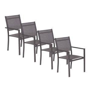 Garden Impressions tuinstoel Moon donker grijs – 4 stuks