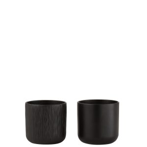 J-Line bloempot Gen – keramiek – zwart – extra small – 2 st. – Ø 11.5 J-Line bloempot Gen – keramiek – zwart – extra small – 2 st. – Ø 11.5