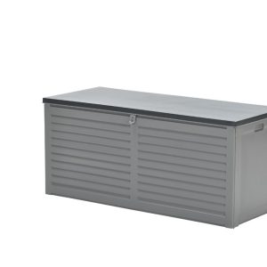 Primo kussenbox – kunststof – 490L – 146×61 cm – donkergrijs – zwart