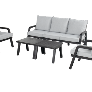 Hartman Loungeset Ibiza – Antraciet/Grijs – Kunststof – 5-Persoons Hartman Loungeset Ibiza – Antraciet/Grijs – Kunststof – 5-Persoons