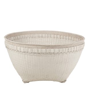 J-Line mand Rond – rotan/jute – wit – extra large J-Line mand Rond – rotan/jute – wit – extra large