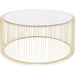 Kare Design Salontafel Wire Uno Messing Ø80cm Kare Design Salontafel Wire Uno Messing Ø80cm