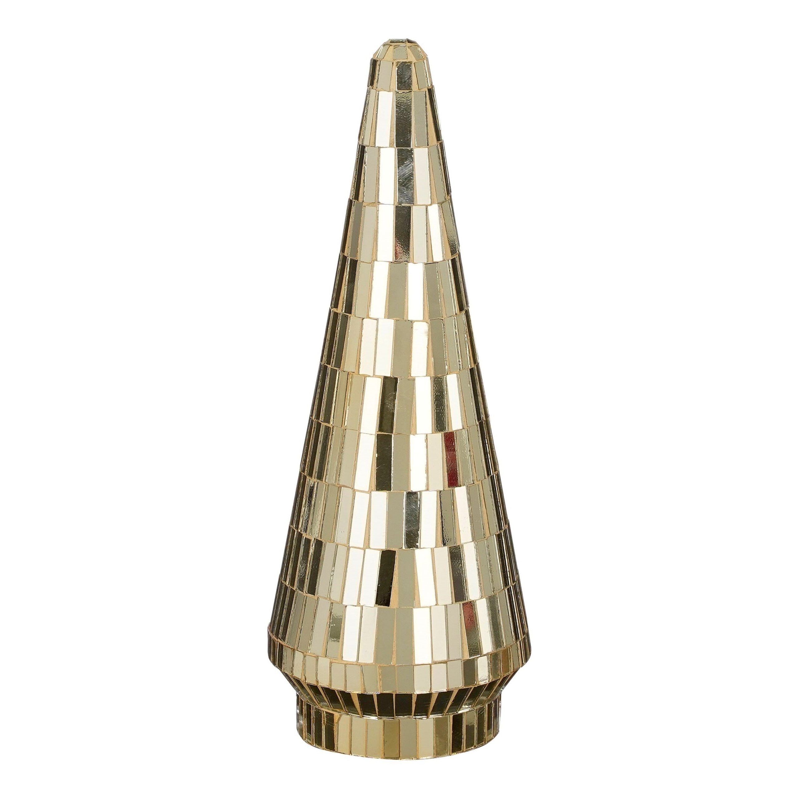 House of Seasons Decoratie Kerstboom - H33 x Ø13 cm - Glas - Goud