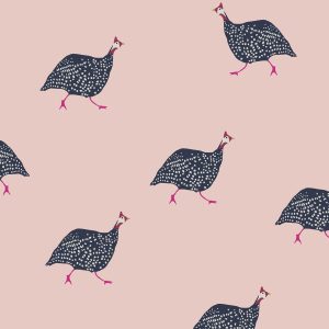 Joules Vliesbehang – Guinea Fowl Blush – Roze – 10mx52cm
