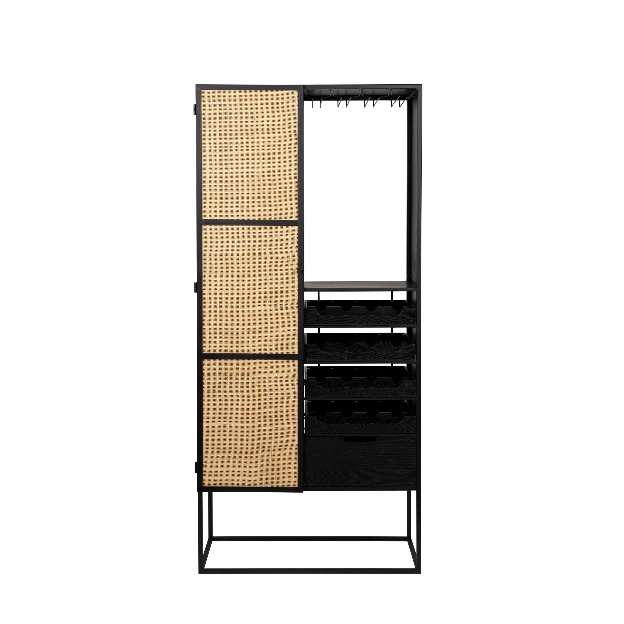 Housecraft Living Guuji Wijnkast/ Drankkast/ Barkast Hoog Rotan/ Metaa