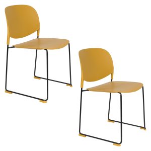 Housecraft Living Stacks Stapelbare Eetkamerstoelen Okergeel – Set van