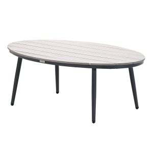 Garden Impressions bijzettafels Lucas donker grijs – teak look – 2-del