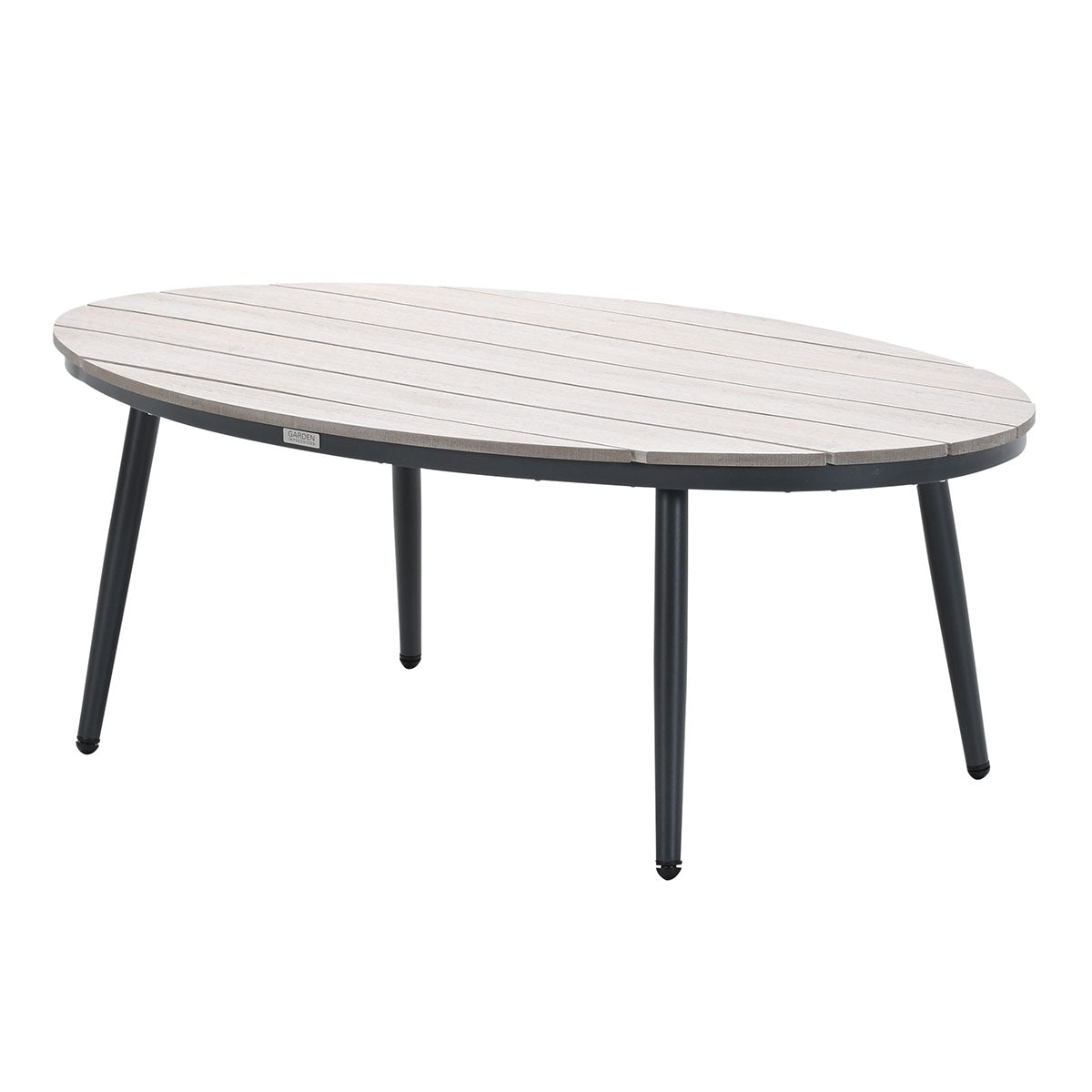 Garden Impressions bijzettafels Lucas donker grijs - teak look - 2-del