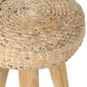 J-Line kruk Rond – hout/waterhyacint – naturel J-Line kruk Rond – hout/waterhyacint – naturel