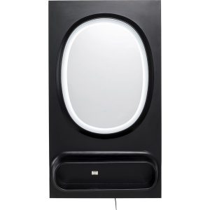 Kare Design Spiegel Aero LED 141x80cm zwart