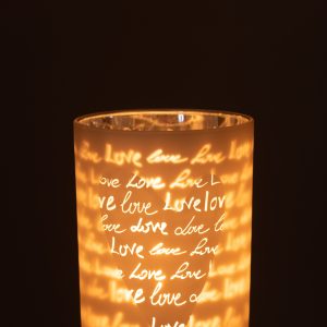 J-Line windlicht Love – glas – wit – large J-Line windlicht Love – glas – wit – large
