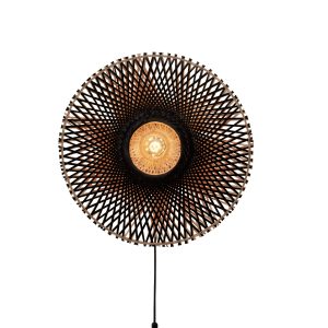 GOOD&MOJO wandlamp Kalimantan – zwart – Ø87cm
