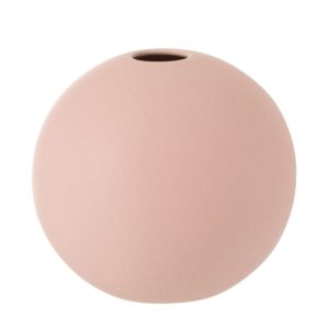 J-Line vaas Bol – keramiek – roze – small – 2 stuks – Ø 12 cm