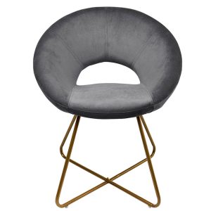 Home Deluxe Velvet Stoel SELESA Grijs Grijs Home Deluxe Velvet Stoel SELESA Grijs Grijs