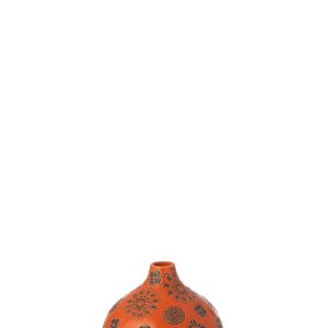 J-Line vaas Billy – porselein – oranje/zwart – small