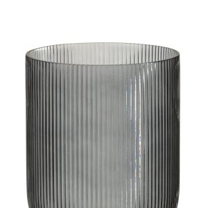 J-Line vaas Gestreept – glas – zwart – medium J-Line vaas Gestreept – glas – zwart – medium