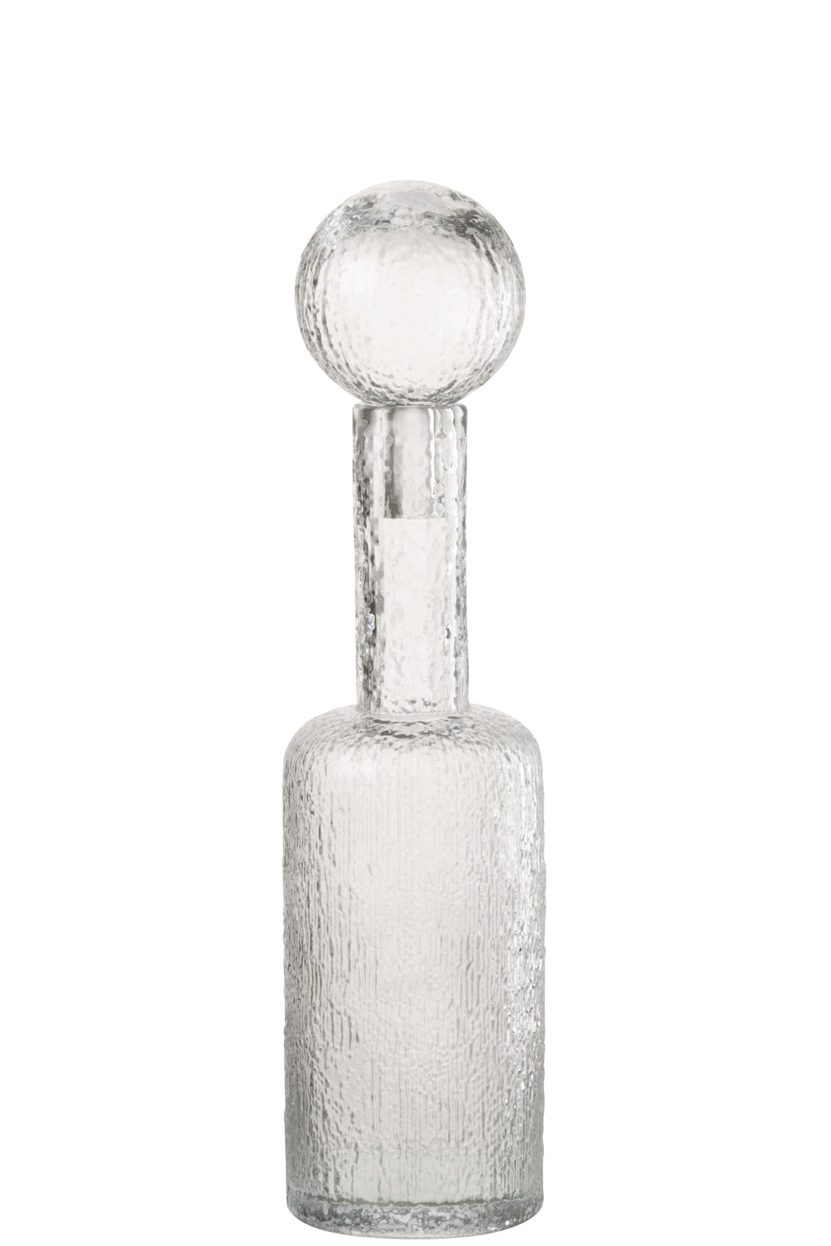 J-Line decoratie Fles Reliëf - glas - transparant - medium