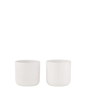 J-Line bloempot Gen – keramiek – wit – extra small – 2 stuks – Ø 11 cm J-Line bloempot Gen – keramiek – wit – extra small – 2 stuks – Ø 11 cm