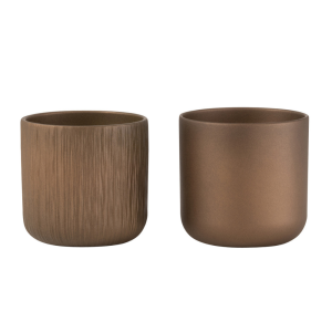 J-Line bloempot Gen – keramiek – goud/koper – extra small – 2 stuks –